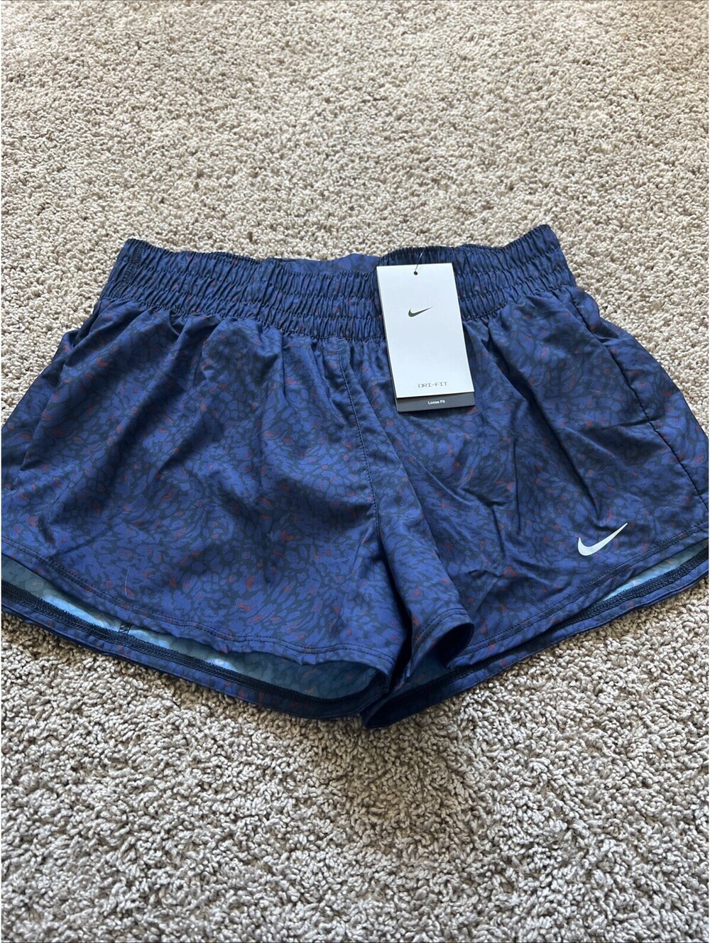 Nike One Dri-Fit Running Women’s Navy Blue Mid-Rise 3" Brief-LinedShorts SMALL